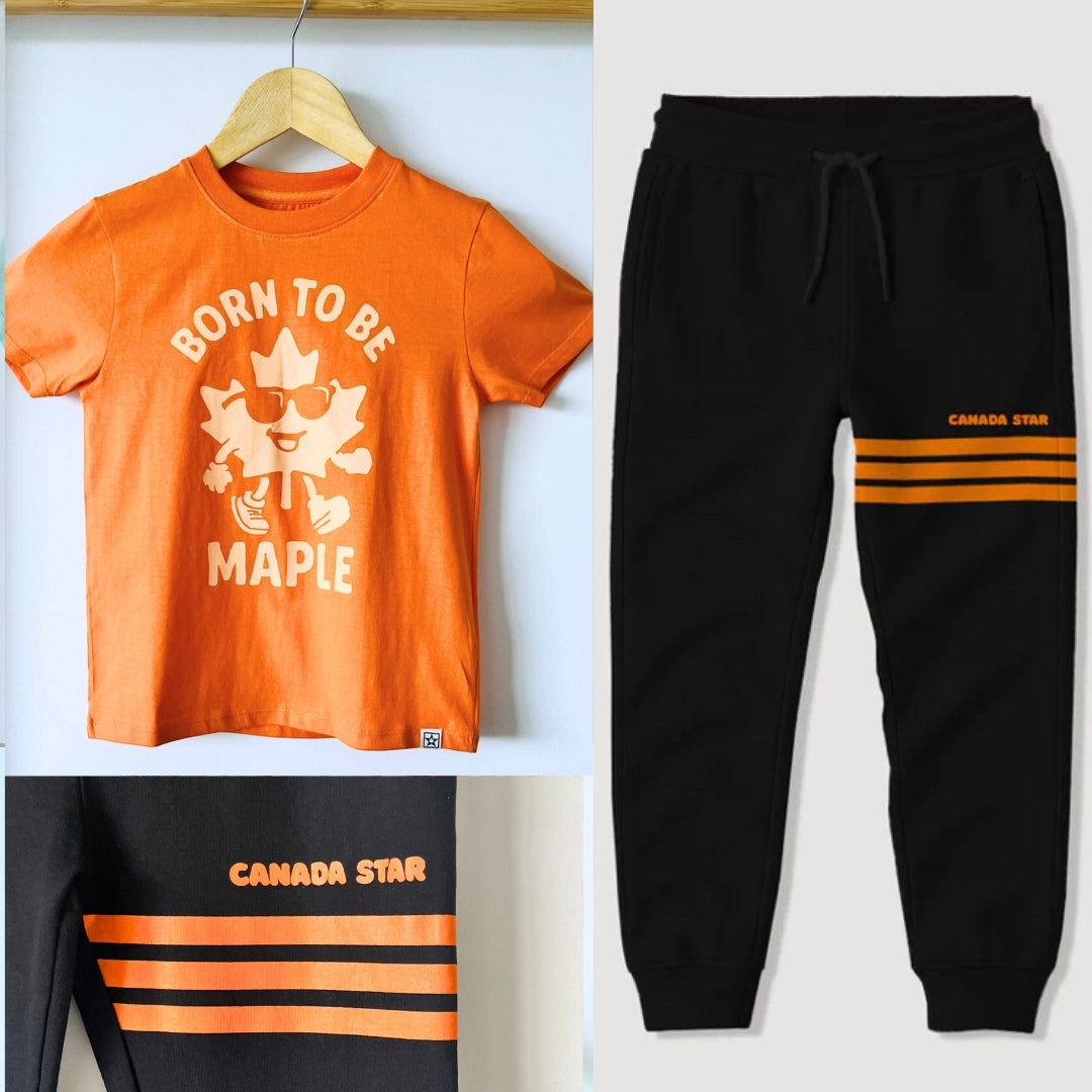 100% Organic Cotton Born to Be Maple T-Shirt