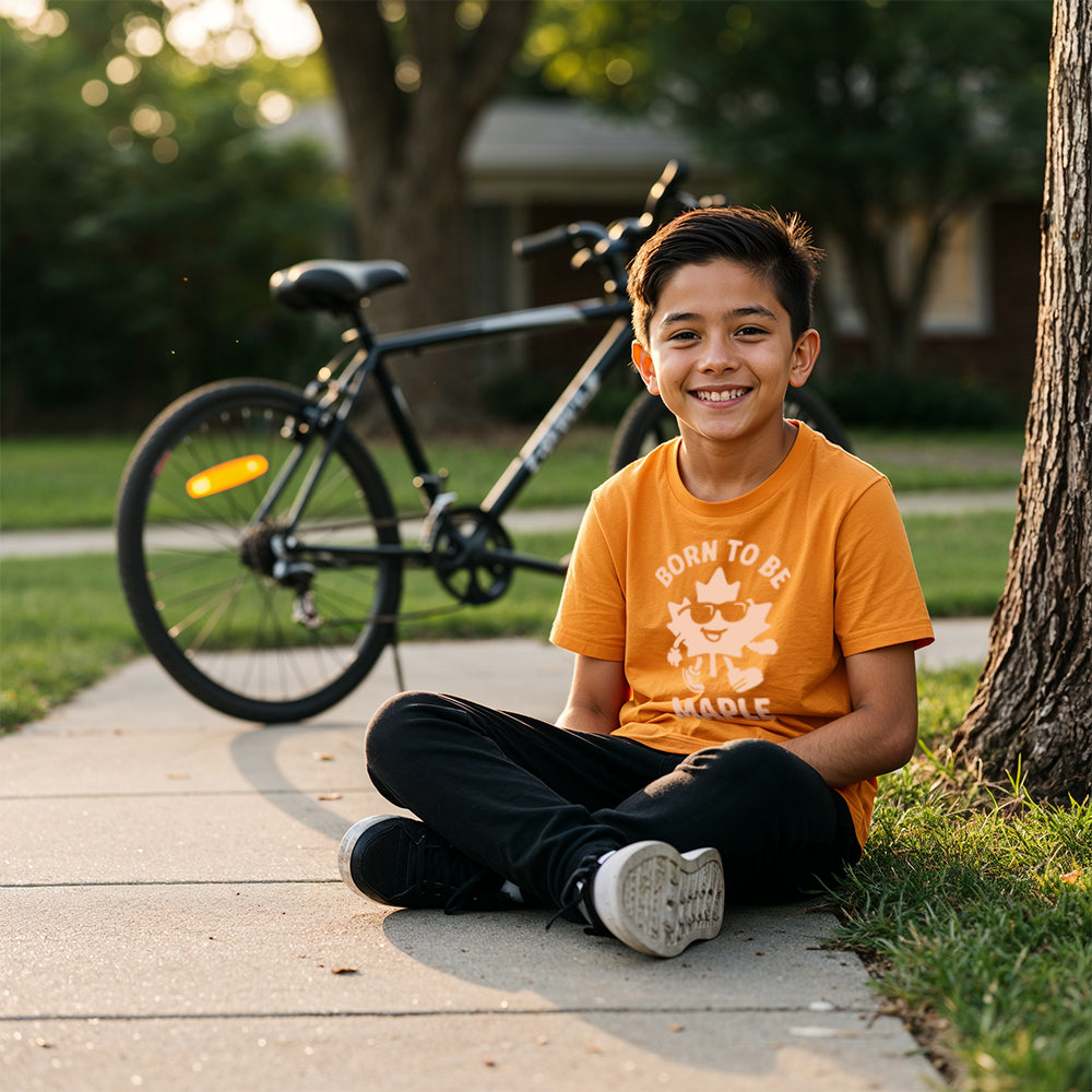 100% Organic Cotton Born to Be Maple T-Shirt