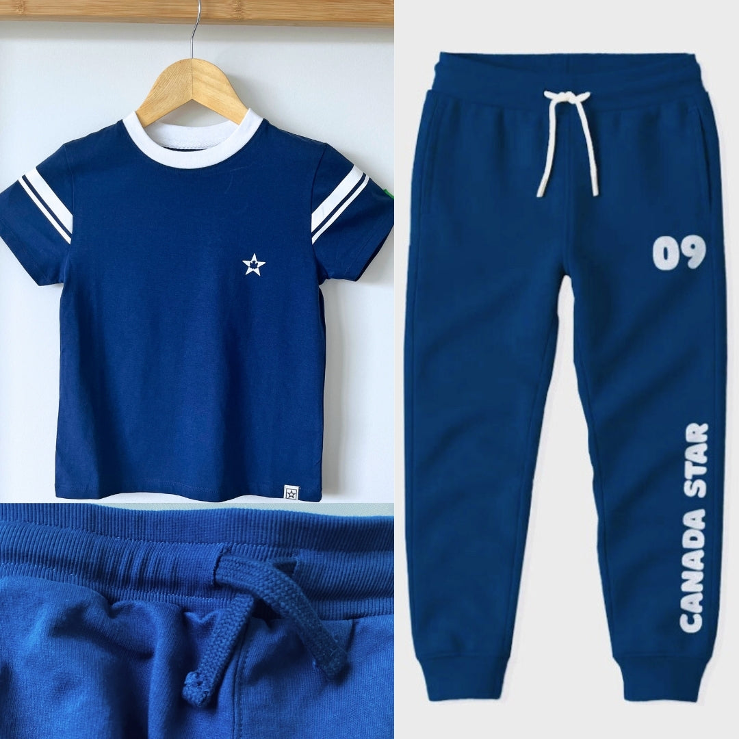 100% Organic Cotton Navy Blue Canada Star 09 Boys Jogger