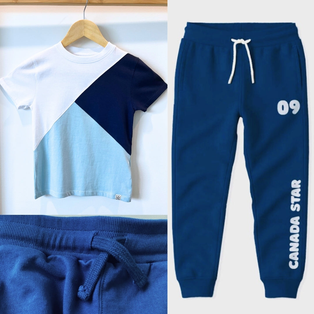 100% Organic Cotton Navy Blue Canada Star 09 Boys Jogger