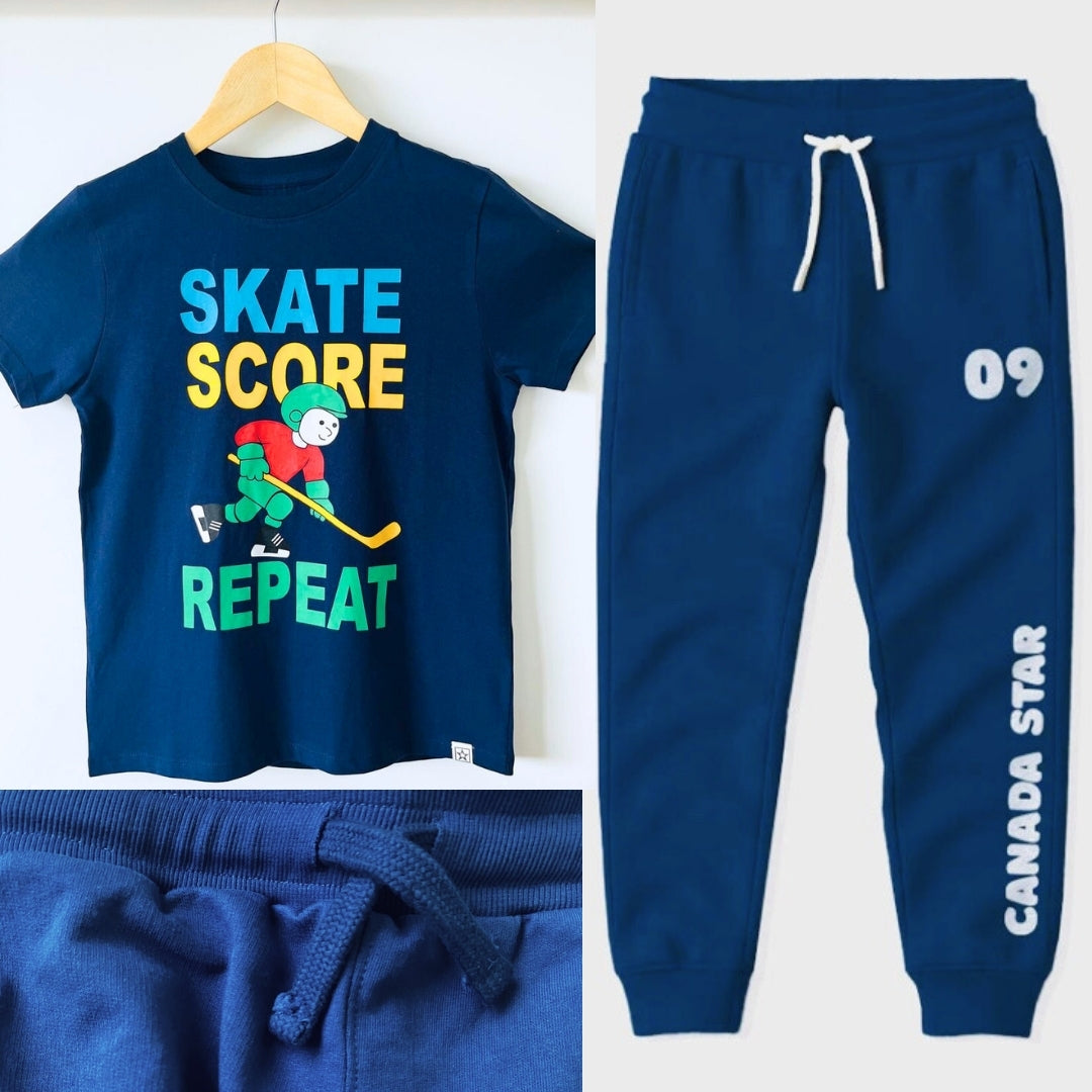 100% Organic Cotton Navy Blue Canada Star 09 Boys Jogger