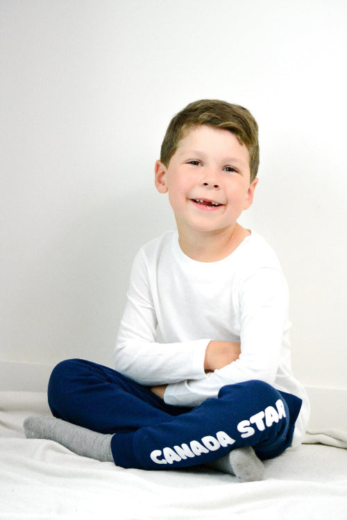 100% Organic Cotton Navy Blue Canada Star 09 Boys Jogger