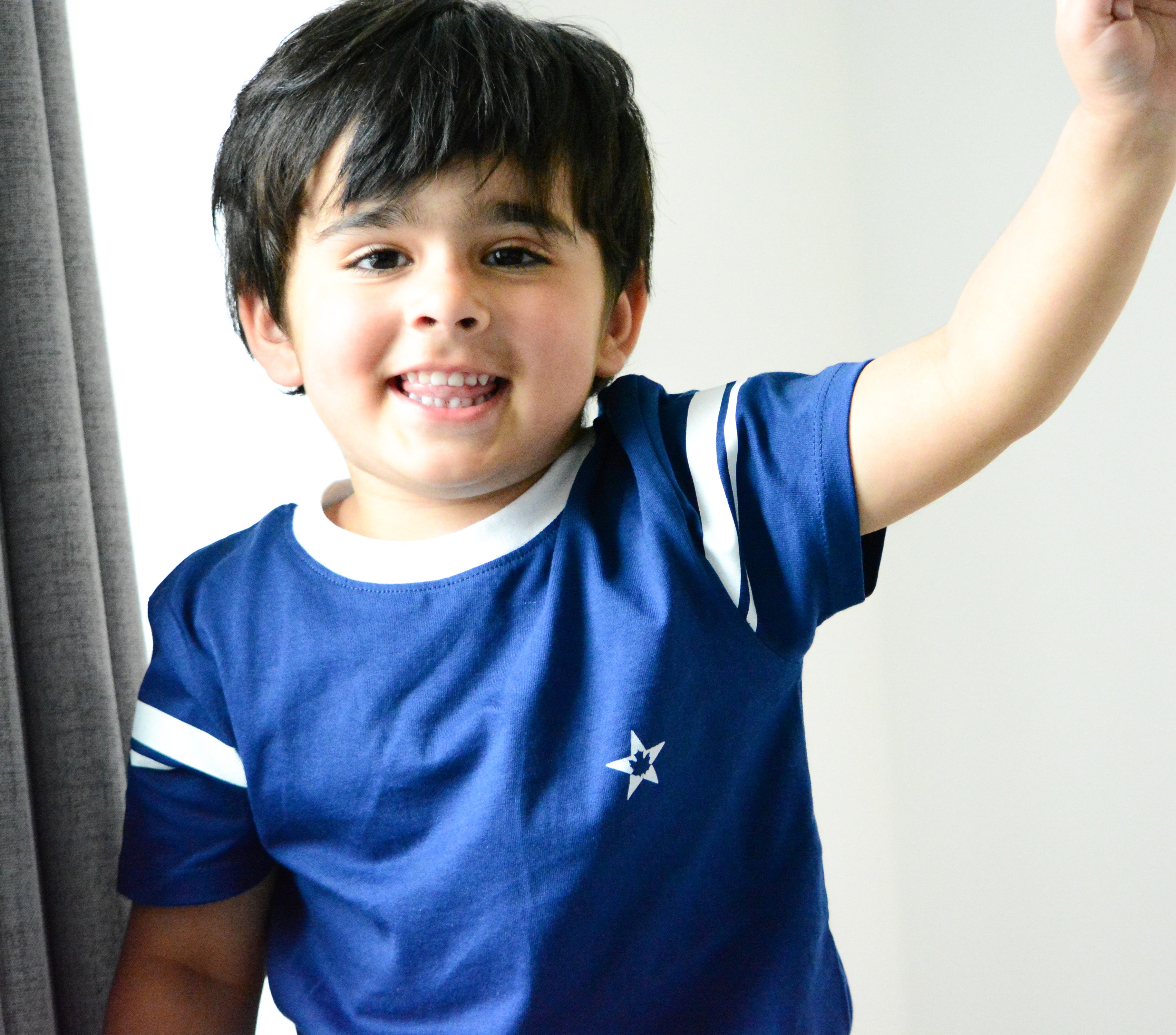 100% Organic Cotton Navy Striped T-Shirt