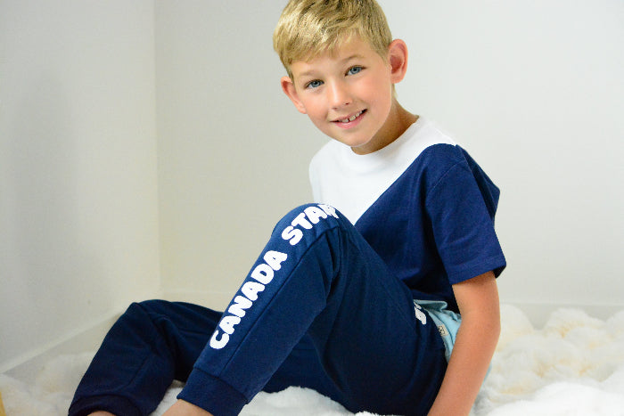 100% Organic Cotton Navy Blue Canada Star 09 Boys Jogger