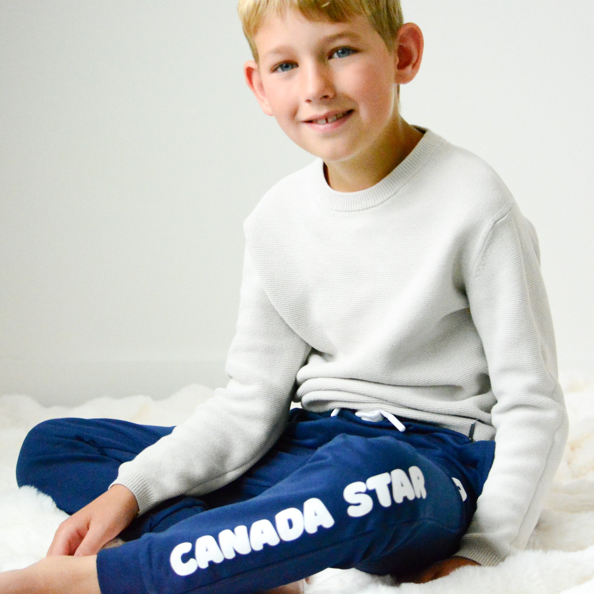 100% Organic Cotton Navy Blue Canada Star 09 Boys Jogger