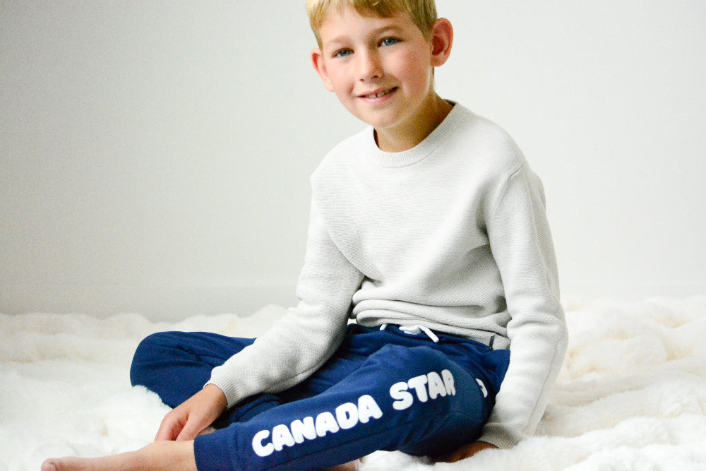 100% Organic Cotton Navy Blue Canada Star 09 Boys Jogger