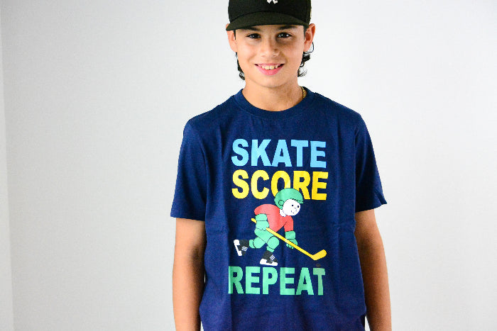 100% Organic Cotton Skate Score Repeat T-Shirt