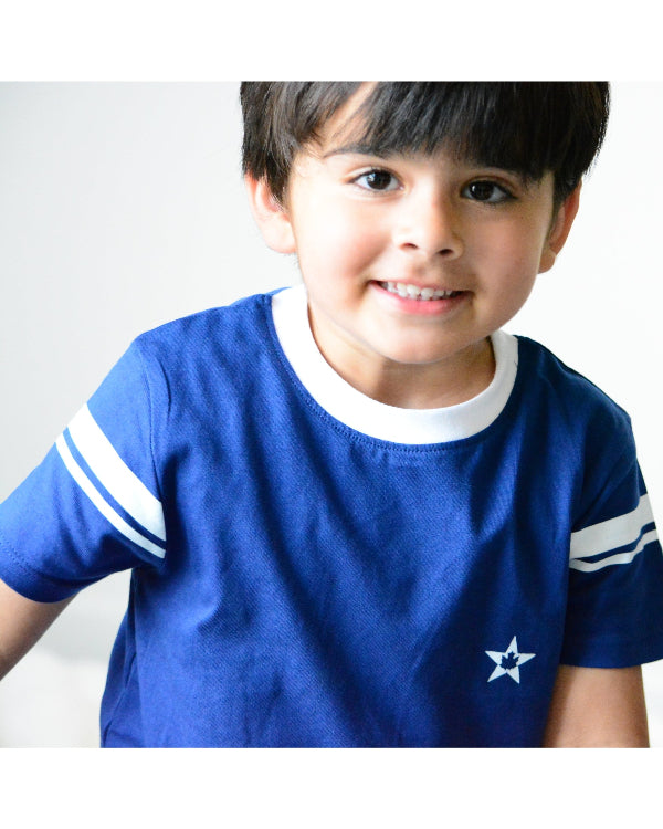 100% Organic Cotton Navy Striped T-Shirt